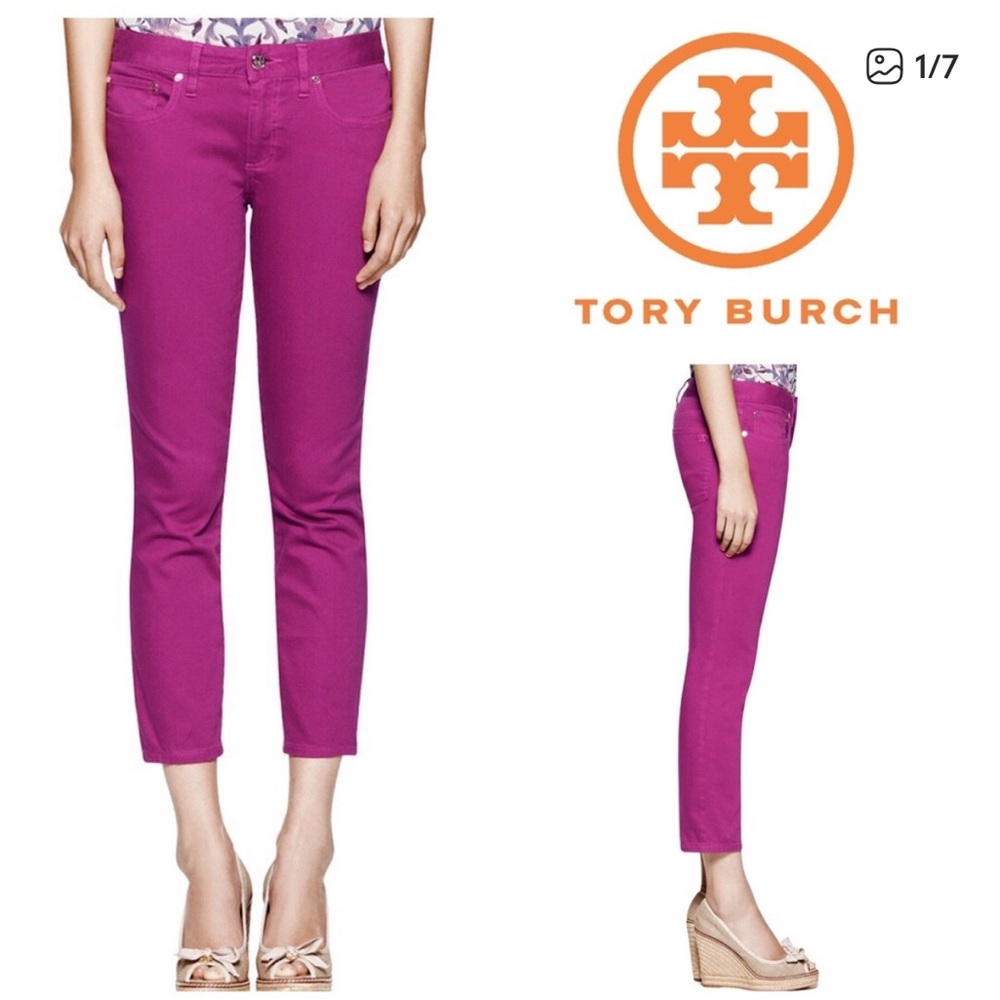 Tory Burch Women's Fuchsia Ankle Jeans